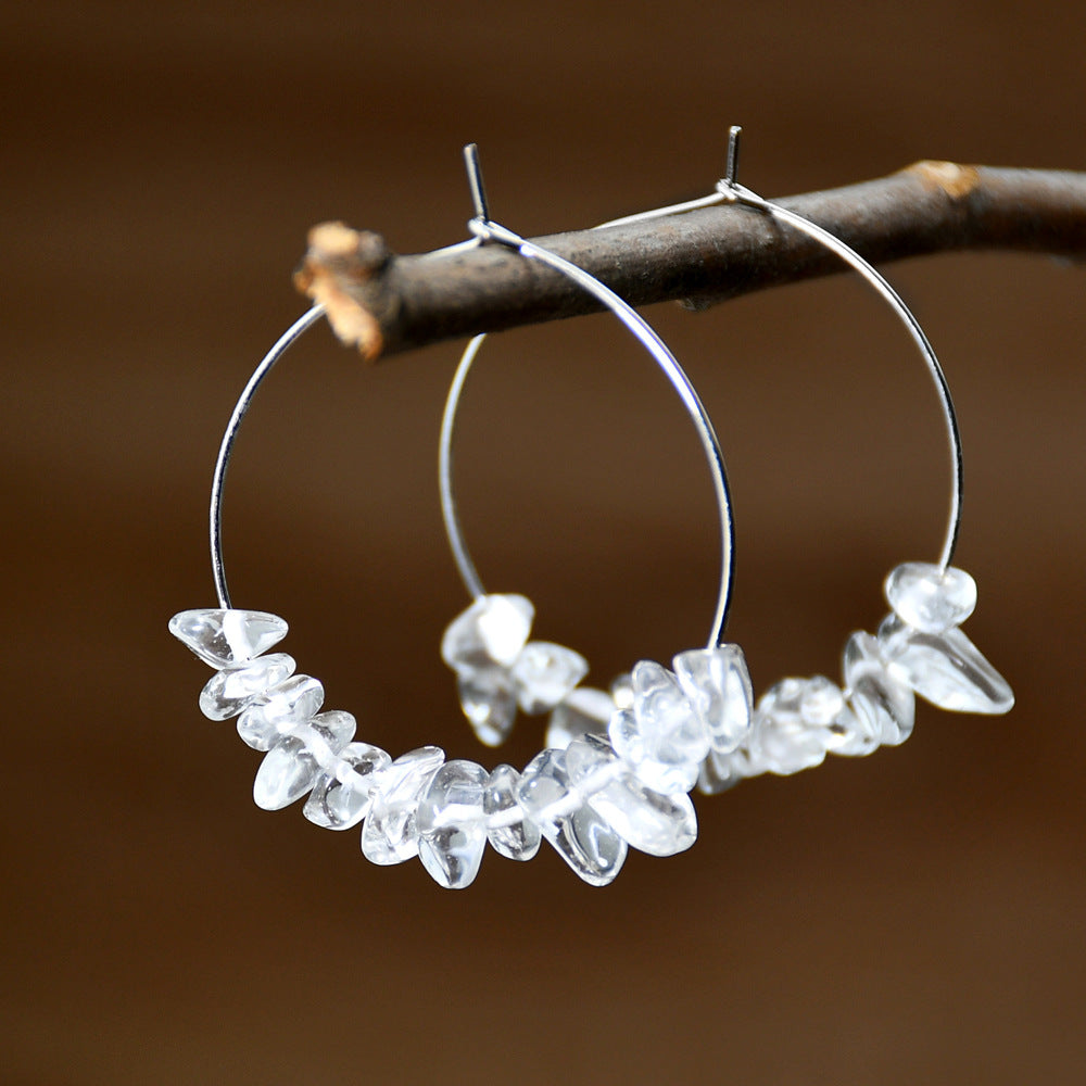 Vacation Style Color Irregular Gravel Female High Earrings