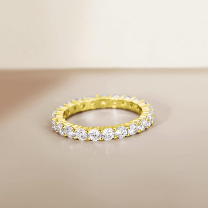 Women's Classic Row Diamond Platinum Light Luxury Valentine's Day Ring