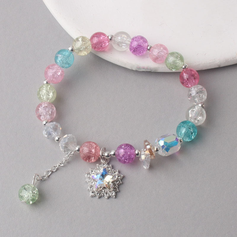 Cracked Cystal Five-pointed Star Female Minority Girlfriends Glaze Crystal Bracelets