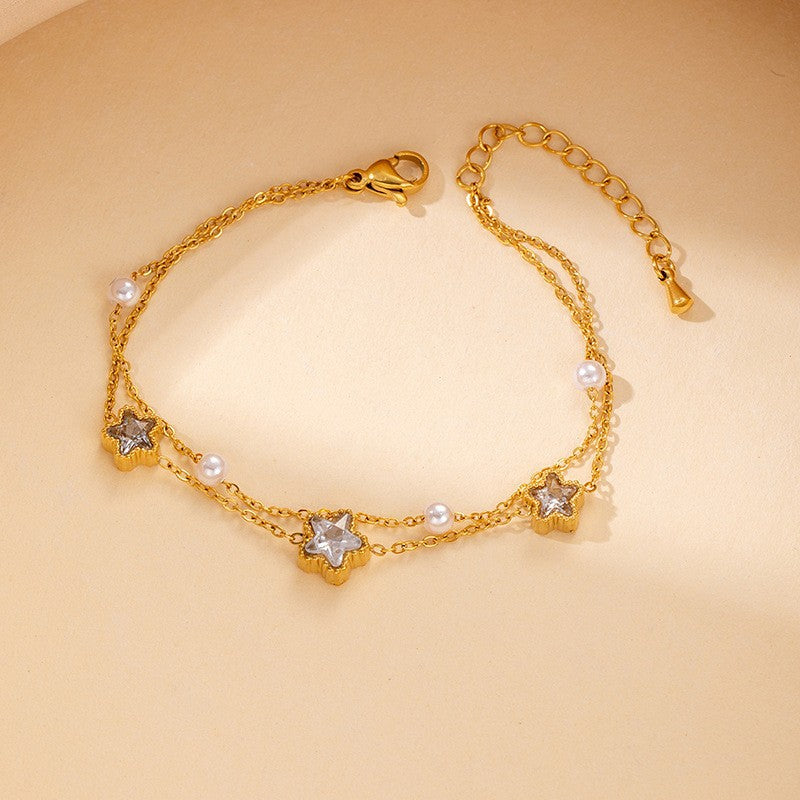 Women's Stainless Steel Fresh Air Heart Geometric Bracelet