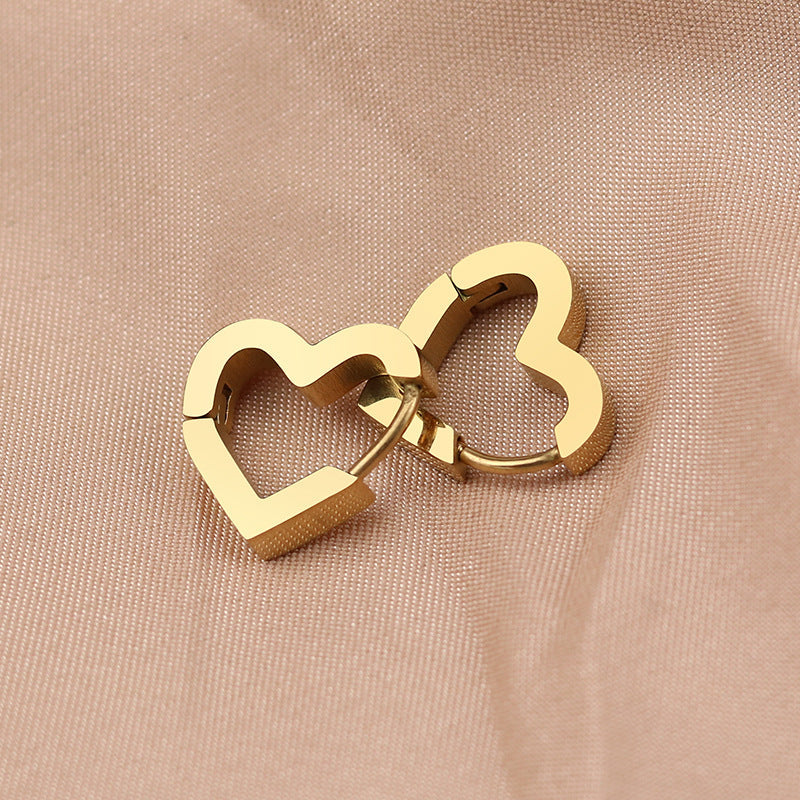 Steel Geometric Personality Hexagon Ear Clip Simple Square Earrings