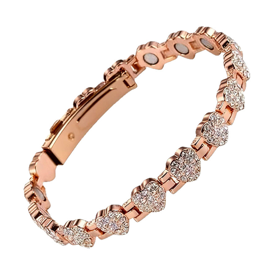 Women's Magnet Affordable Luxury Fashion Clover Alloy Diamond Single Bracelet