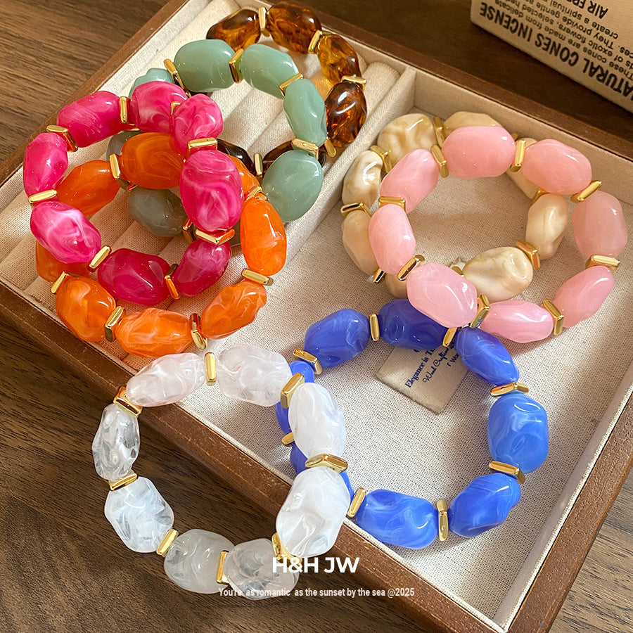 Acrylic Irregular Geometric Oval Exaggerated Personalized Bracelet