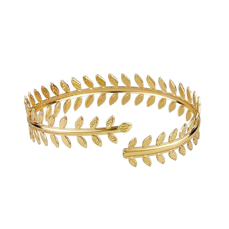 Geometric Metal Armband Exaggerated Personalized Leaf Bracelet