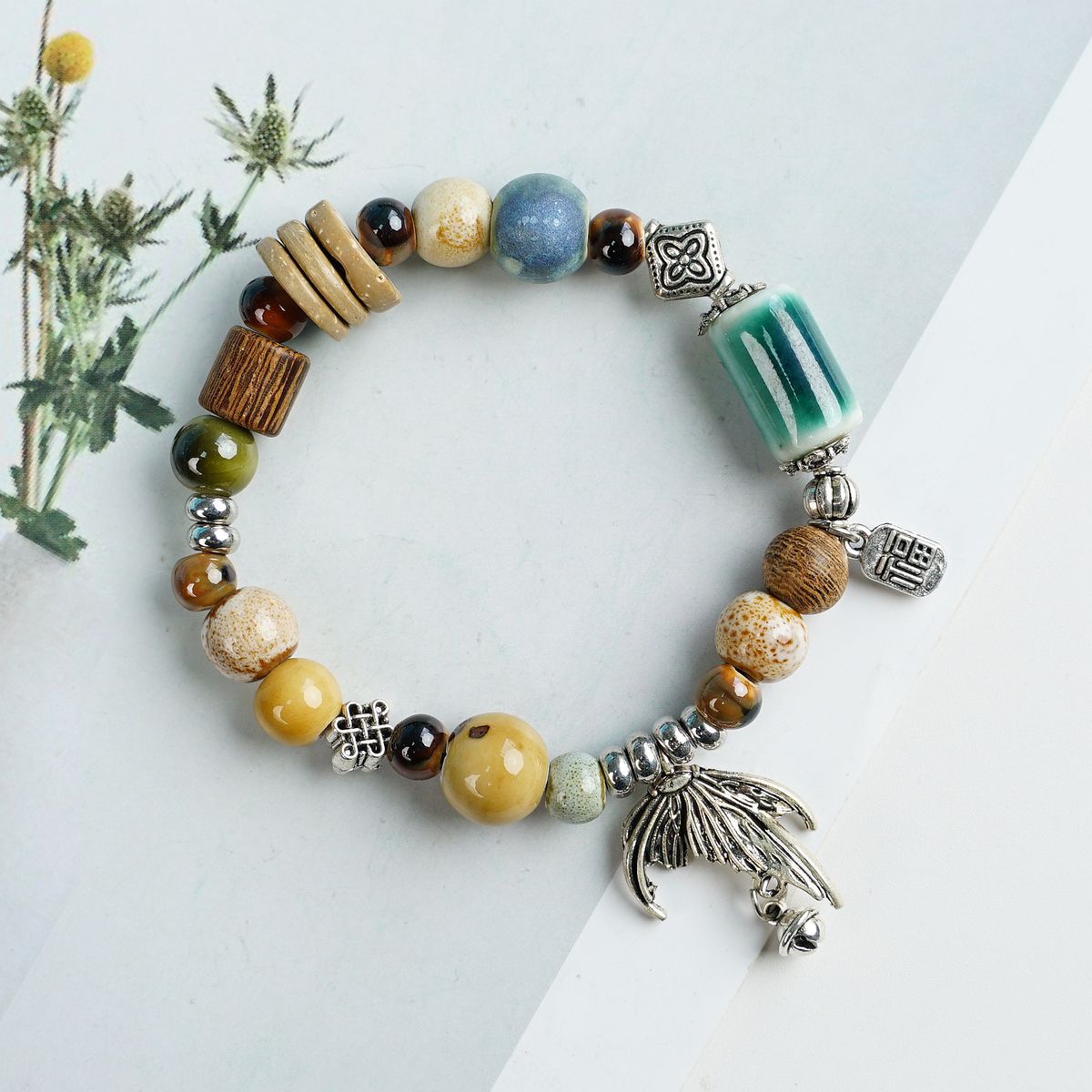 Female Blue Color Artistic Ancient Style Bracelet