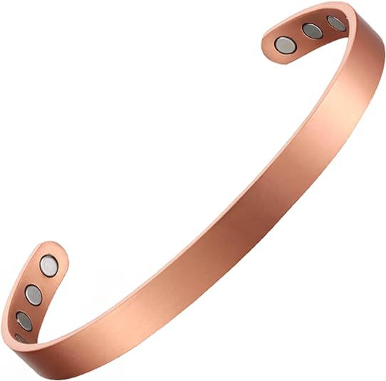 Combination Magnetic Plated Red Copper Vintage Flower Bracelet
