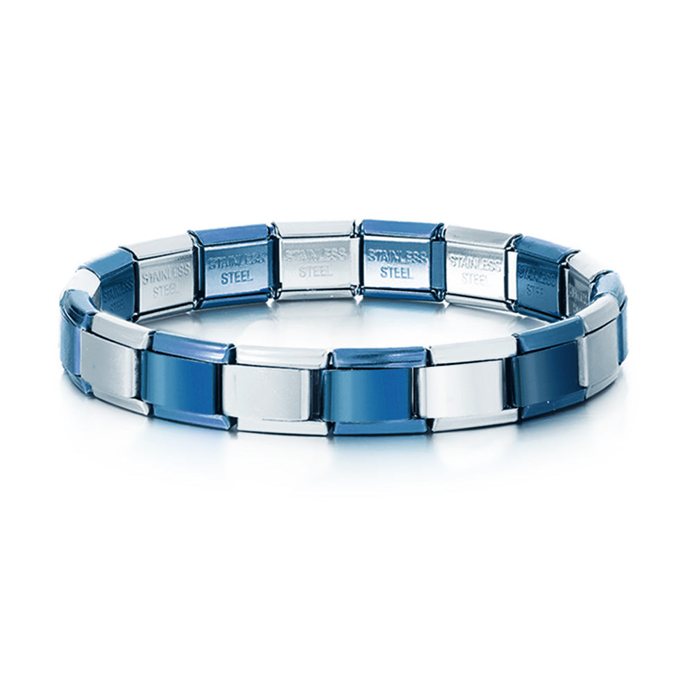 Vacuum Real Gold Plating Italian Module Square Bracelets