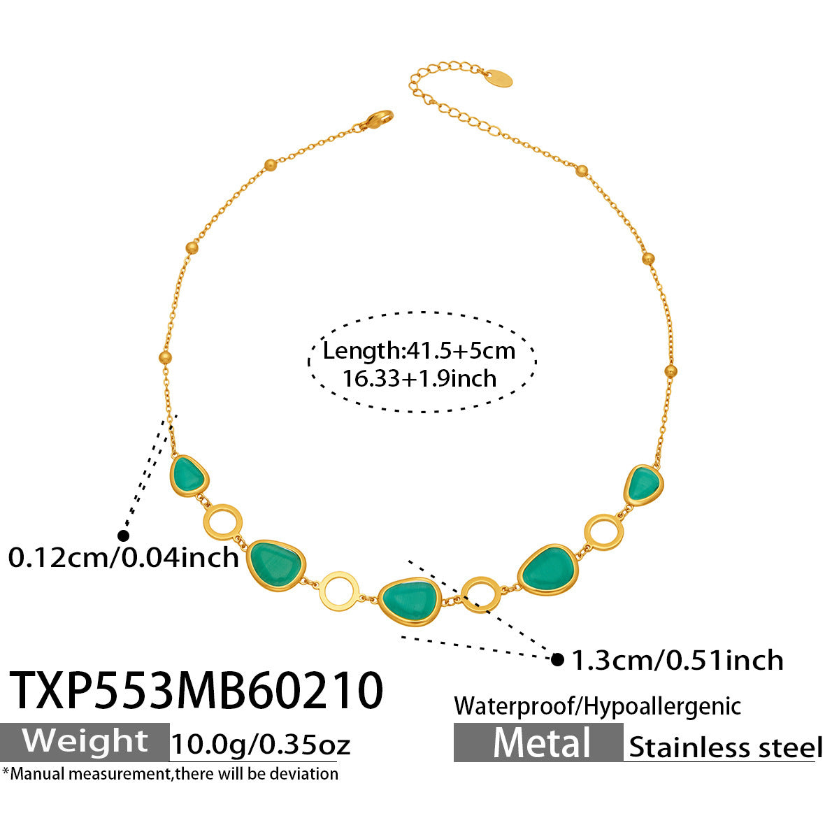 Li Light Luxury Oval Opal Stainless Steel Jewelry Set