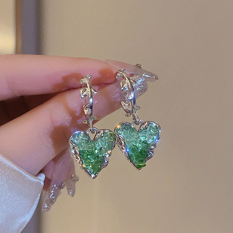 Women's Crystal Butterfly Elegant High-grade Sier Needle Light Luxury Earrings