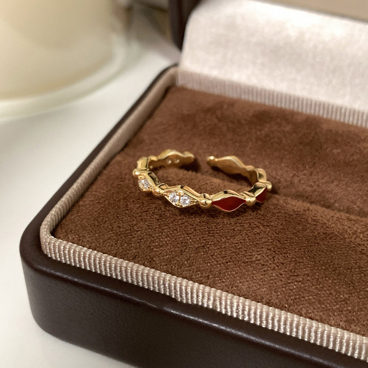 Women's Glaze Diamond Crystal For Niche Design Exquisite Versatile Opening Rings