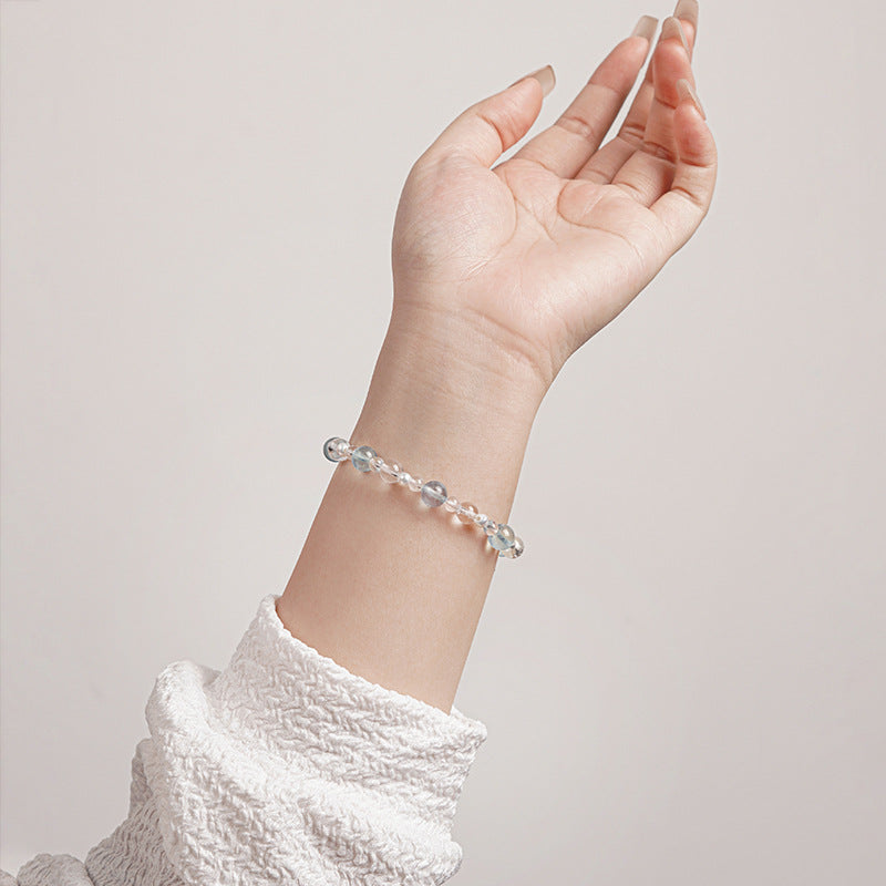 Women's Natural White Crystal Light Luxury High-grade Freshwater Pearl Aquamarine Bracelets