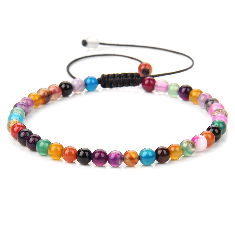 Natural Agate Stone Woven Female Beads Mini Energy Bracelets