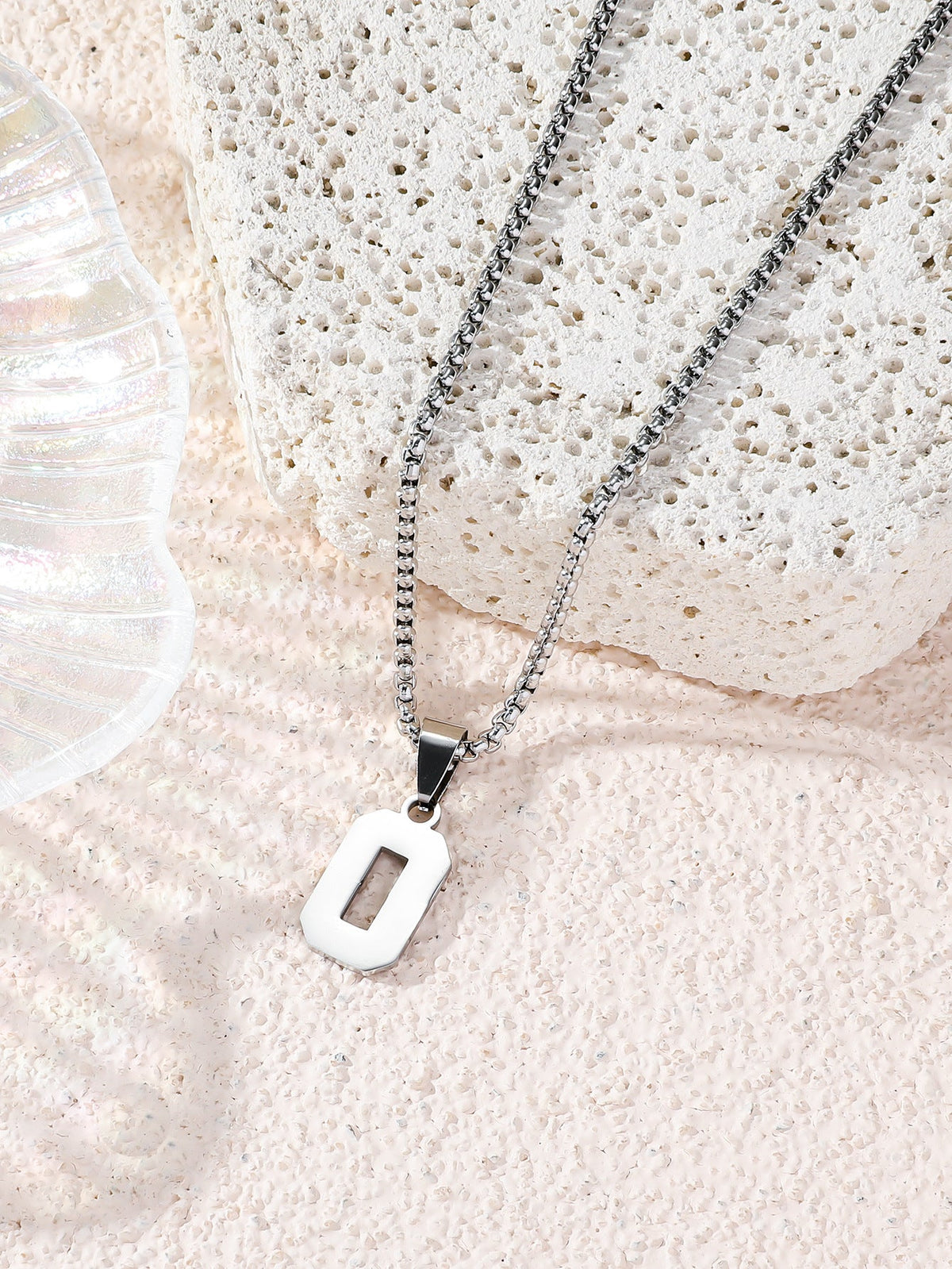 Fashion Stainless Steel Double-sided Digital Male Female Personality Hip Hop Necklaces