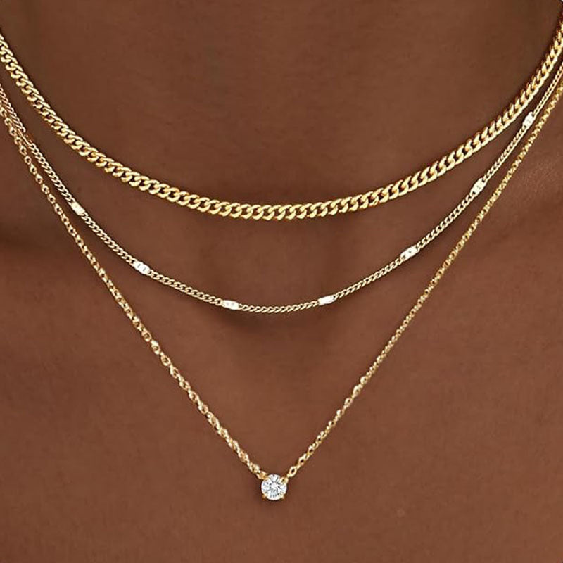 Women's Wind Twin Niche Design Fashion Cuban Chain Necklaces