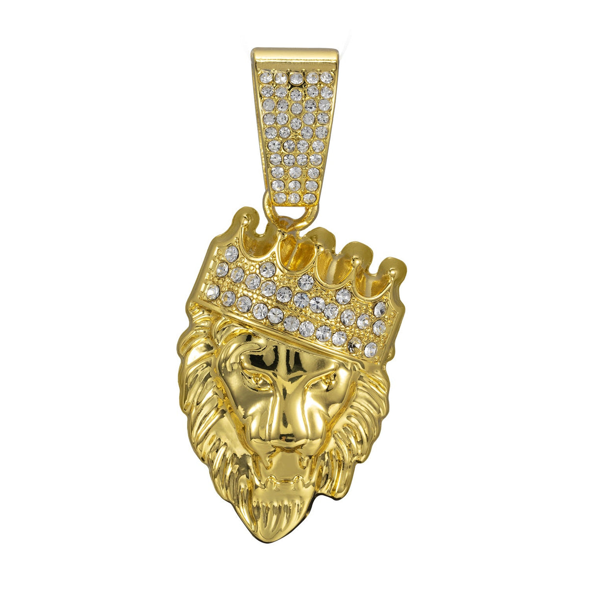 Men's Long Cuban Link Chain Crown Lion's Head Necklaces