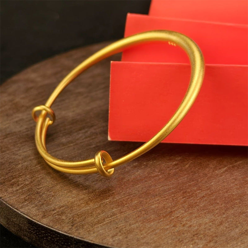 Women's Simple Push-pull Smooth Round High Gloss Light Luxury High-grade Bracelet