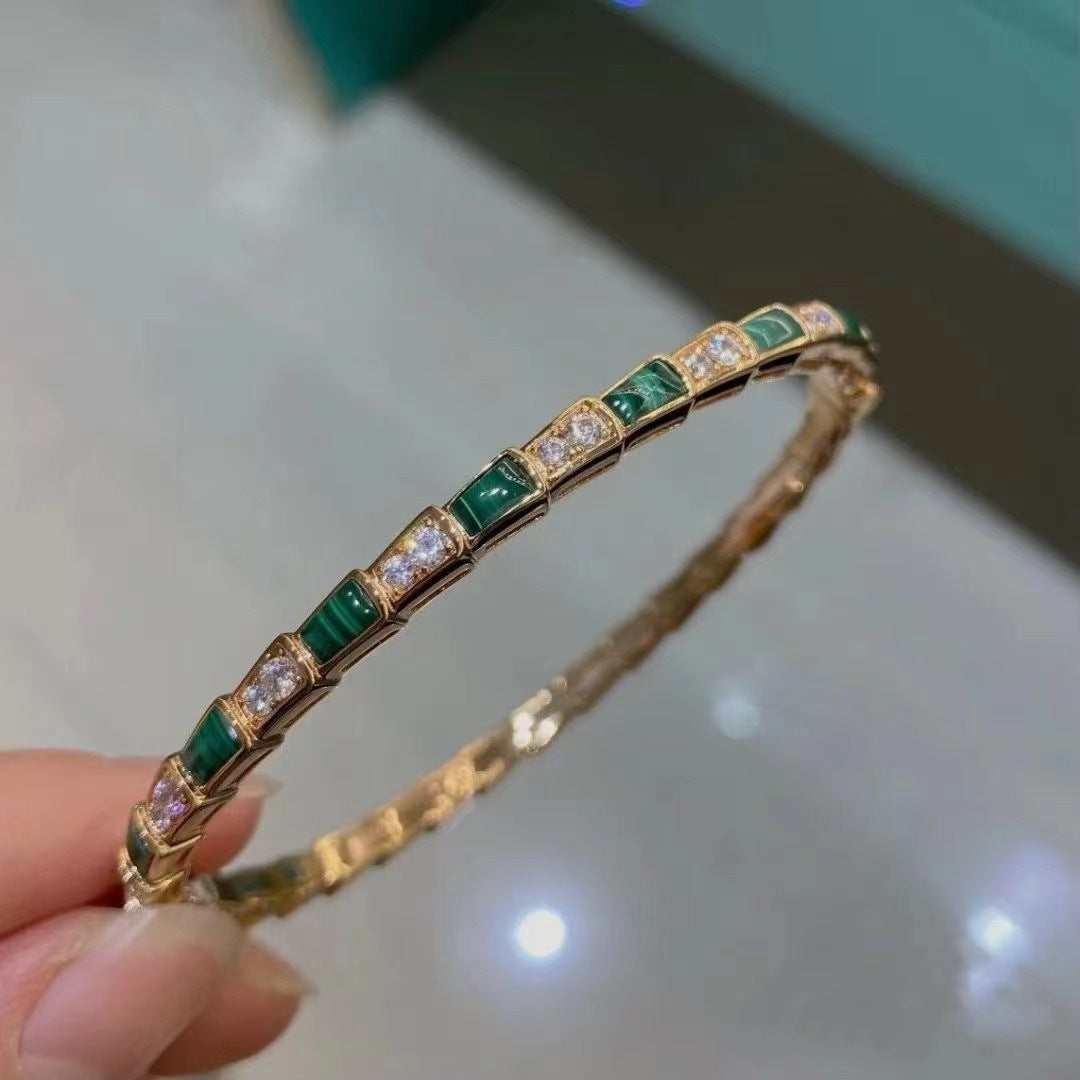 Gold High Version White Shell Snake-shaped Bracelet