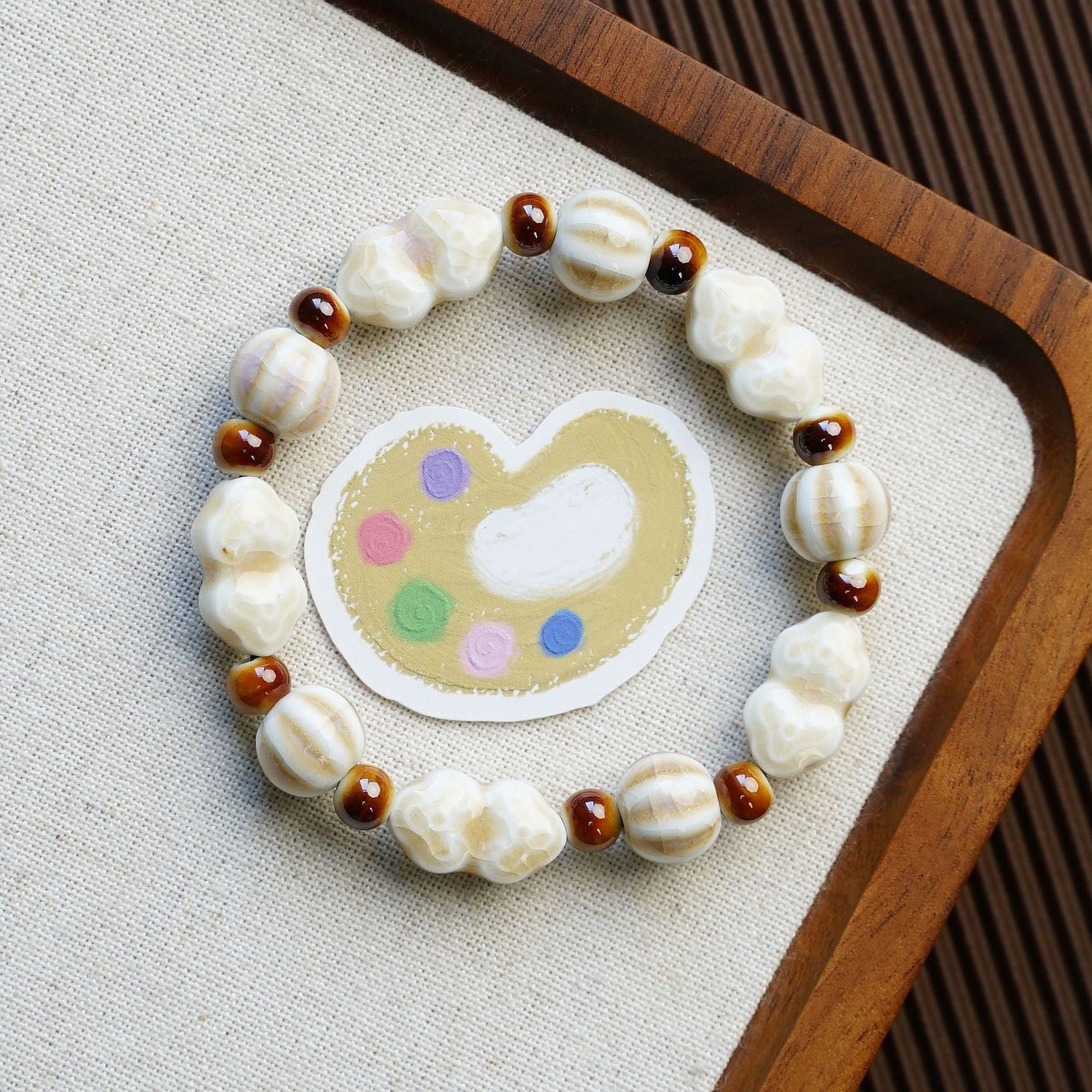 Ceramic Painted Pottery Beads Female Literary Bracelet