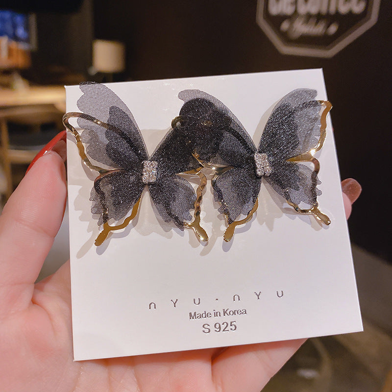Mori Style Tulle Butterfly Fashion Ear Earrings