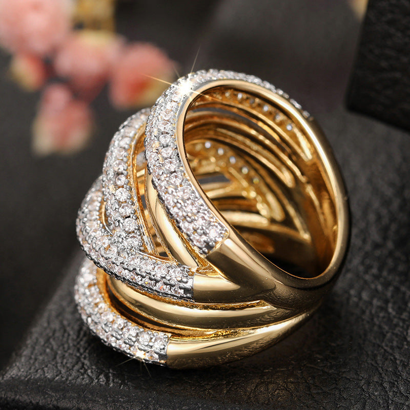 Style Line Combination Design Female Temperament French Advanced Rings