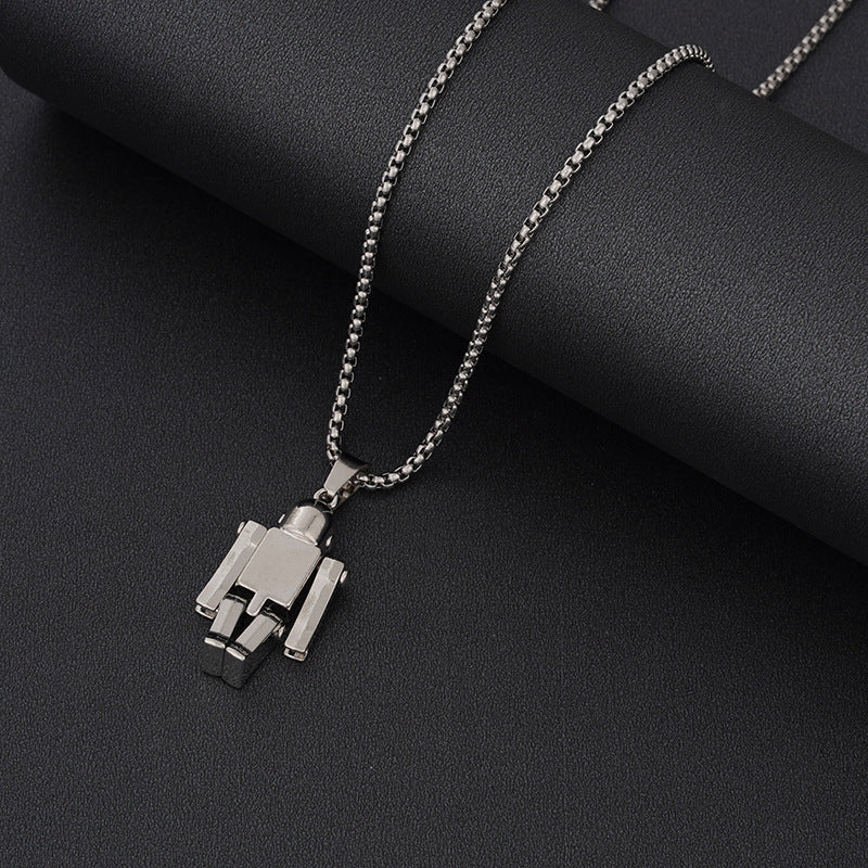 Women's & Men's Steel Hip Hop Fashion Catwalk Sweater Necklaces