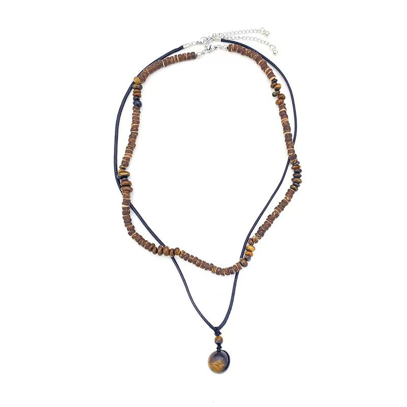 Style Vintage Brown Fashion Design Exaggerated Exquisite Necklace