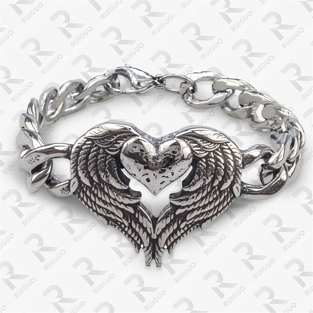 Men's Manly Cross Stainless Steel Skull Halloween Bracelet