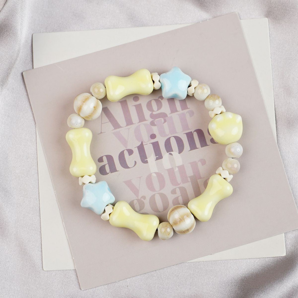 Ceramic Painted Pottery Beads Female Literary Bracelet