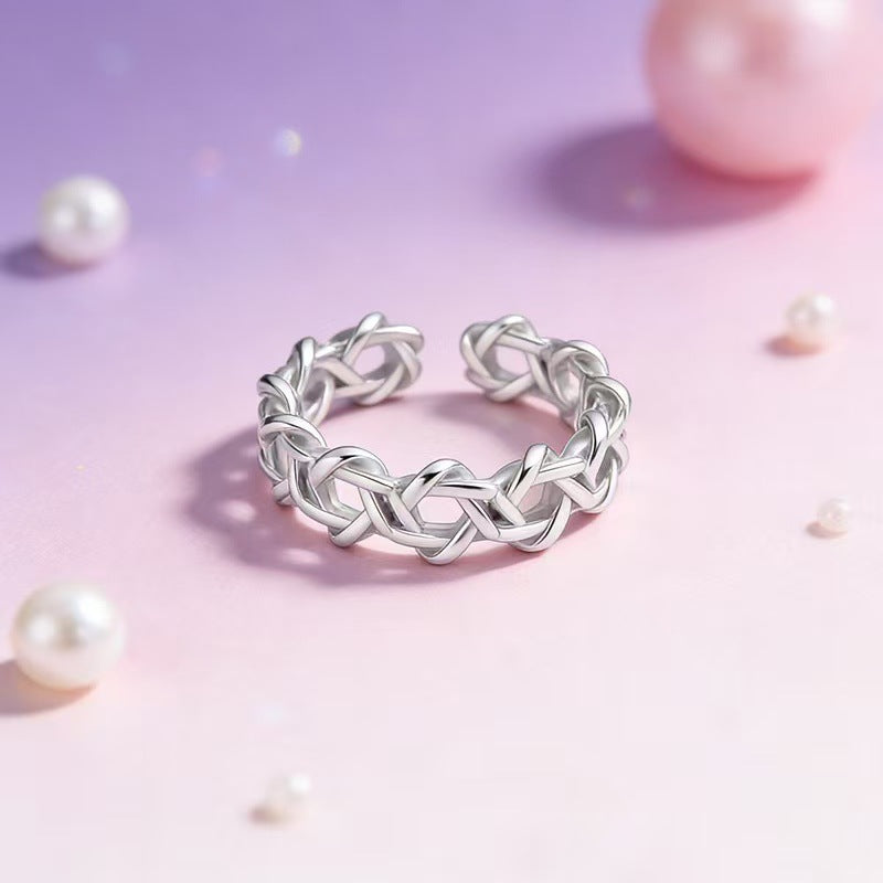 Retro Style Six-pointed Star Open National Fashion Rings
