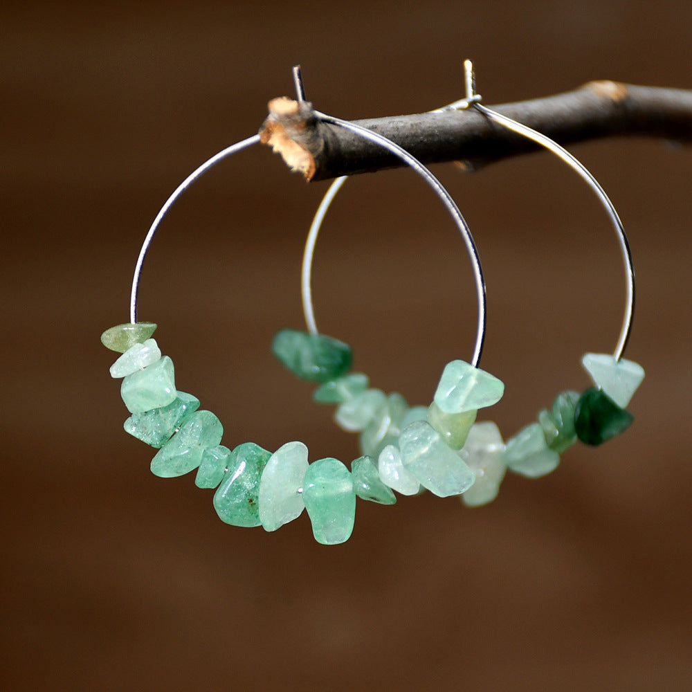 Vacation Style Color Irregular Gravel Female High Earrings