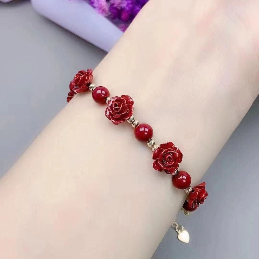 Women's Raw Ore Purple Gold Sand All The Way Flower National Bracelets