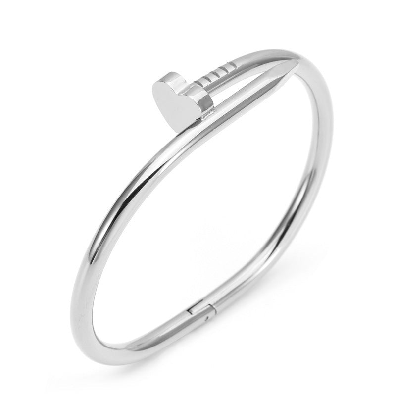 High-grade Gold Titanium Steel Female Couple Simple Light Bracelets