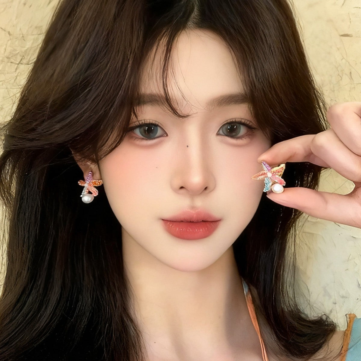 Women's Colorful Starfish High-grade Seaside Holiday Sweet Niche Earrings