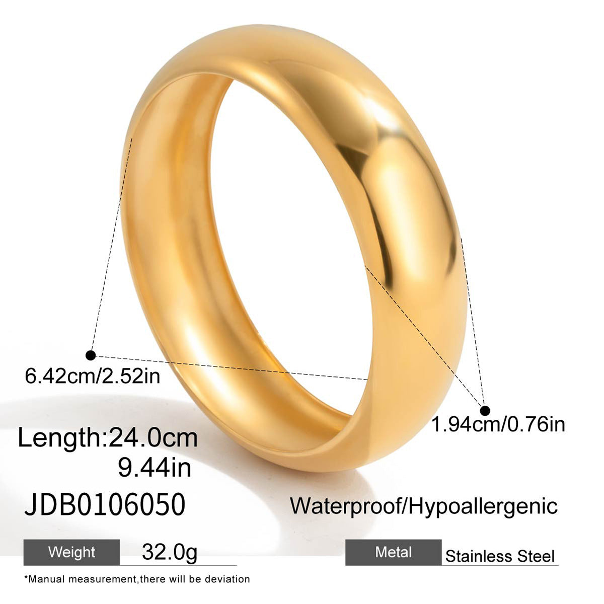 Zircon Stainless Steel Environmental Protection Gold Bracelet