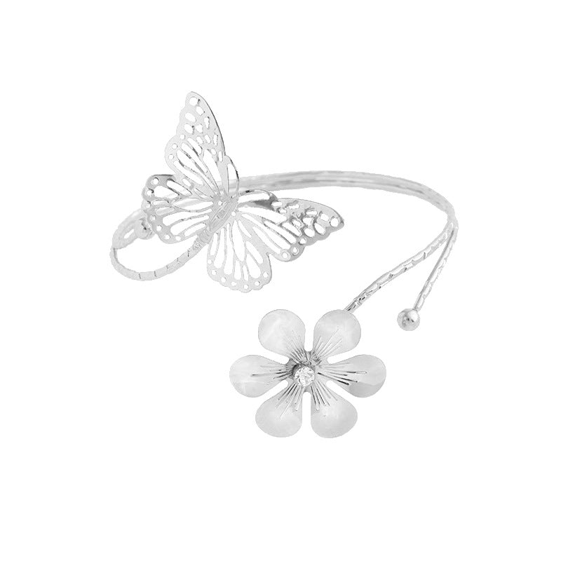 Fashion Butterfly Exaggerated Metal Flower Armband Bracelets