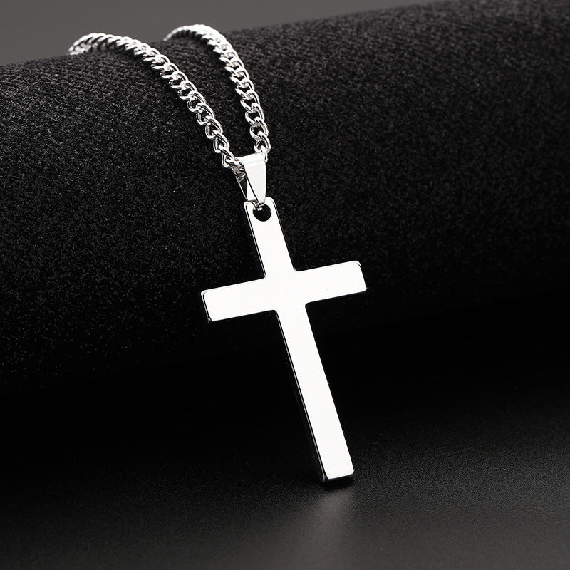 Men's Stainless Steel Cross Shelf Titanium Ornaments Necklaces