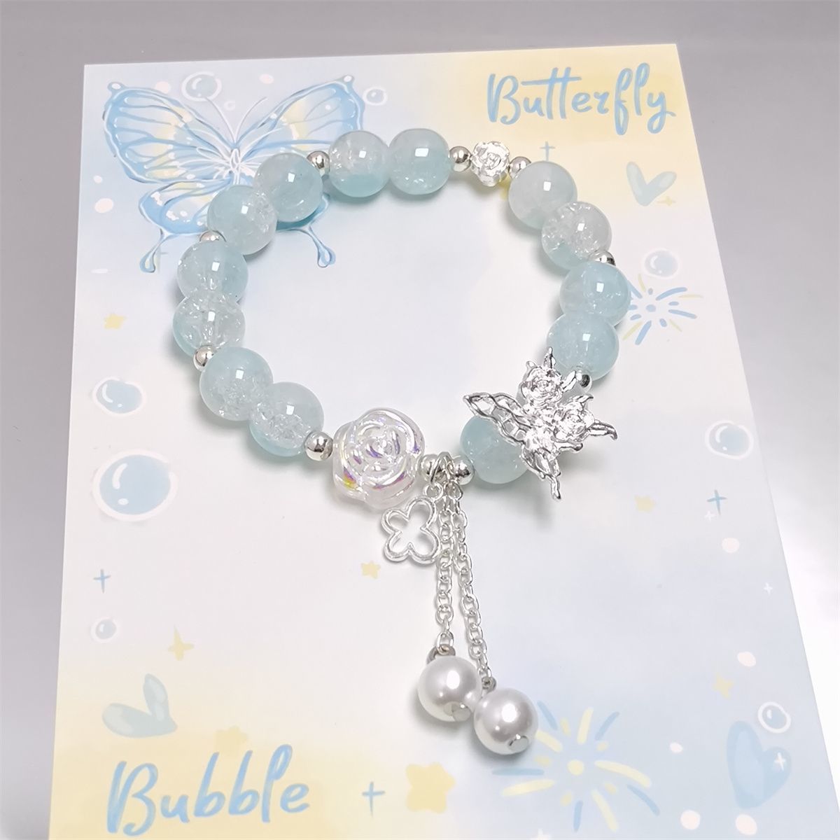 Children's Style Sweet Butterfly Pearl Small Fresh Bracelets