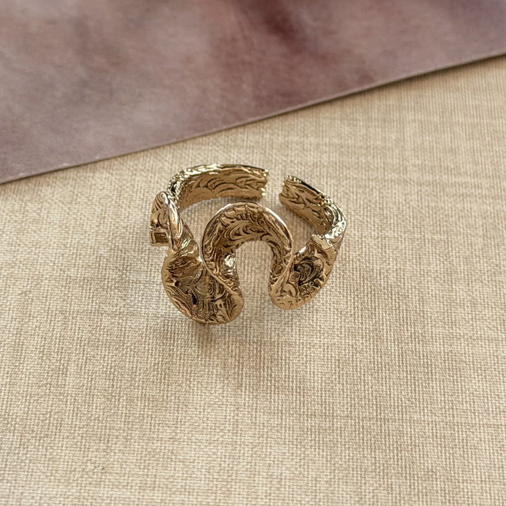 Coffee Gold Rotating Pony Open Exquisite Fantasy Childlike Rings