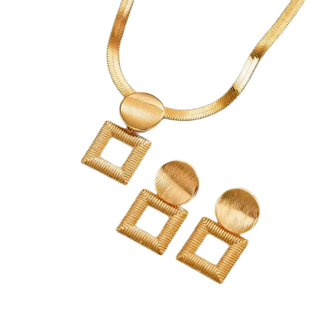 Stylish Simple Personality Geometric Metal Suit Earrings