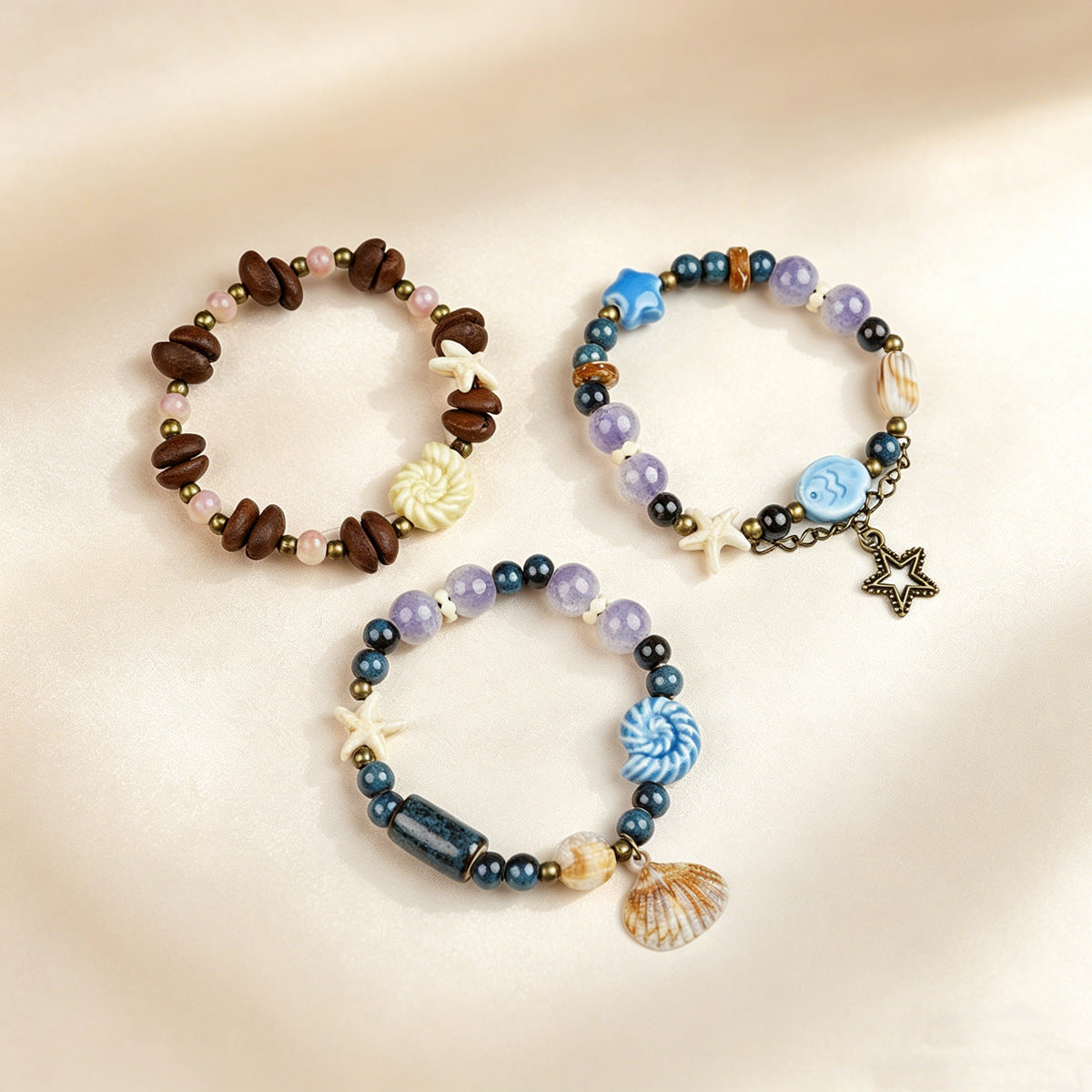 Ocean Ceramic Summer Travel With High Sense Niche Beaded Bracelet