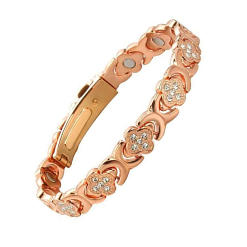 Women's Magnet Affordable Luxury Fashion Clover Alloy Diamond Single Bracelet