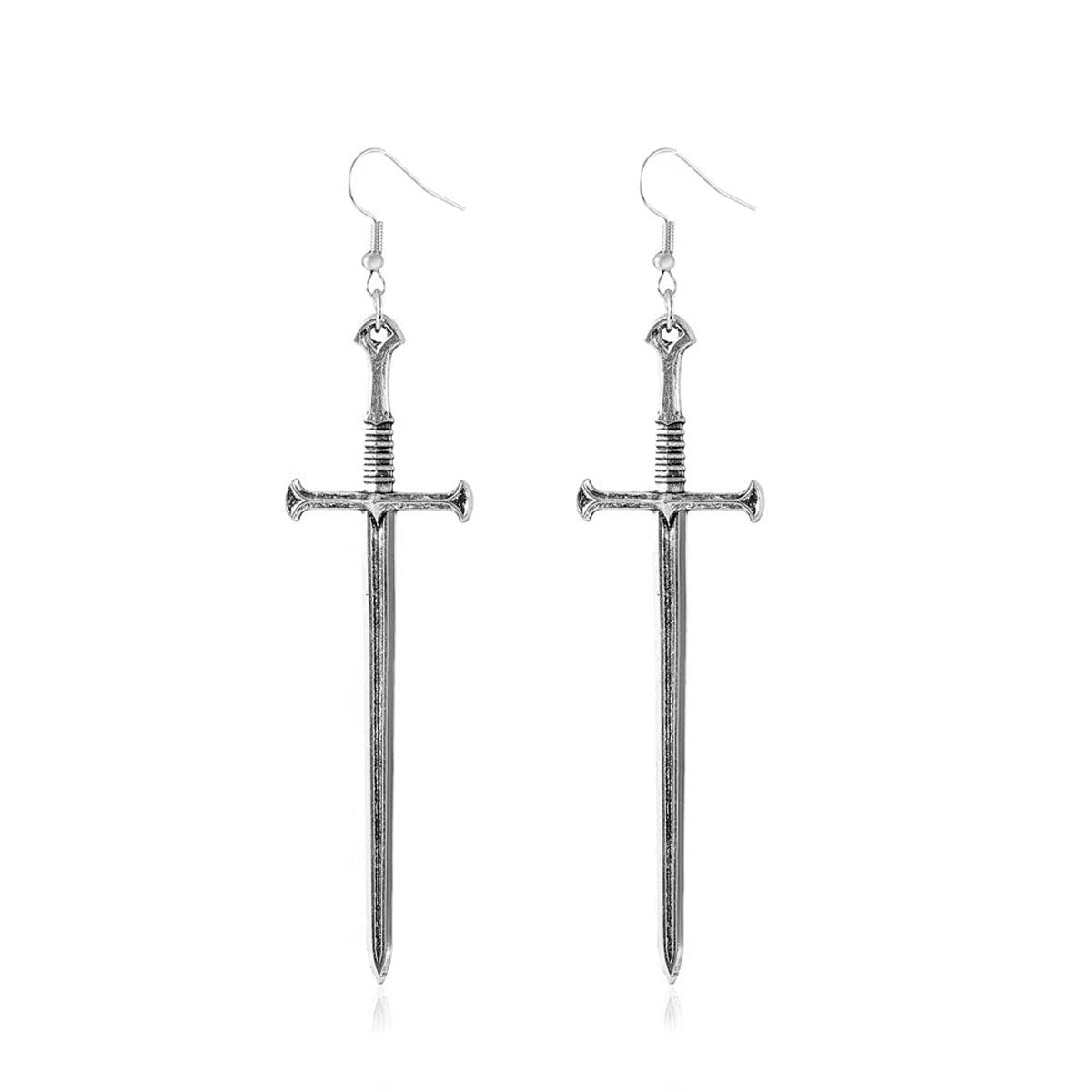 Women's Dark Punk Alloy Cross Sword Vintage Exaggerated Earrings