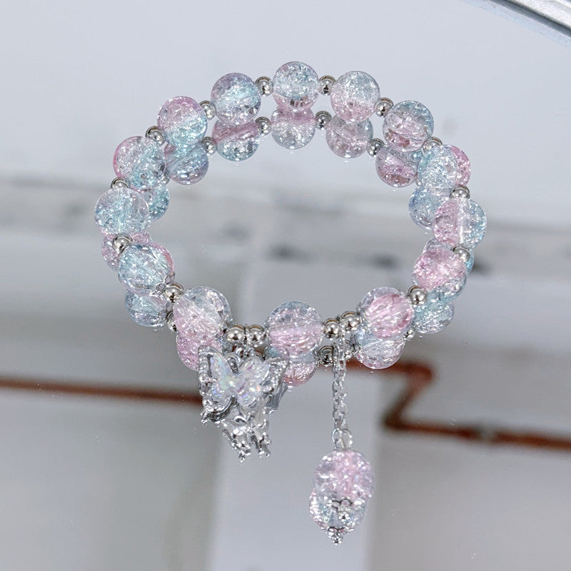 Jade Broken Female Design Mori Style Sweet Color Bracelet