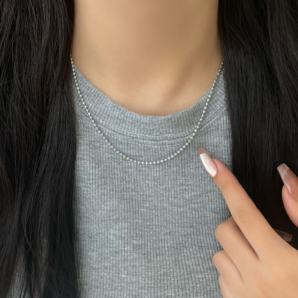 Crescent Round Beads Personality Simple Trendy Necklaces