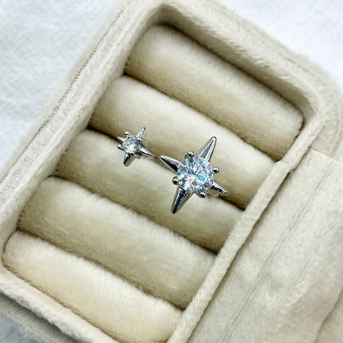 Stars Female Open High Sense Asterism Shining Zircon Dopamine Colored Ring