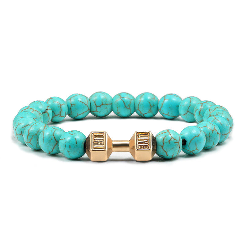 Beaded Black Frosted Stone Color Turquoise Bracelets