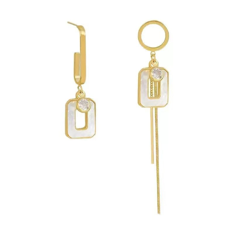 Diamond Irregular Long Female Tassel Drop Oil Personalized Temperamental Earrings