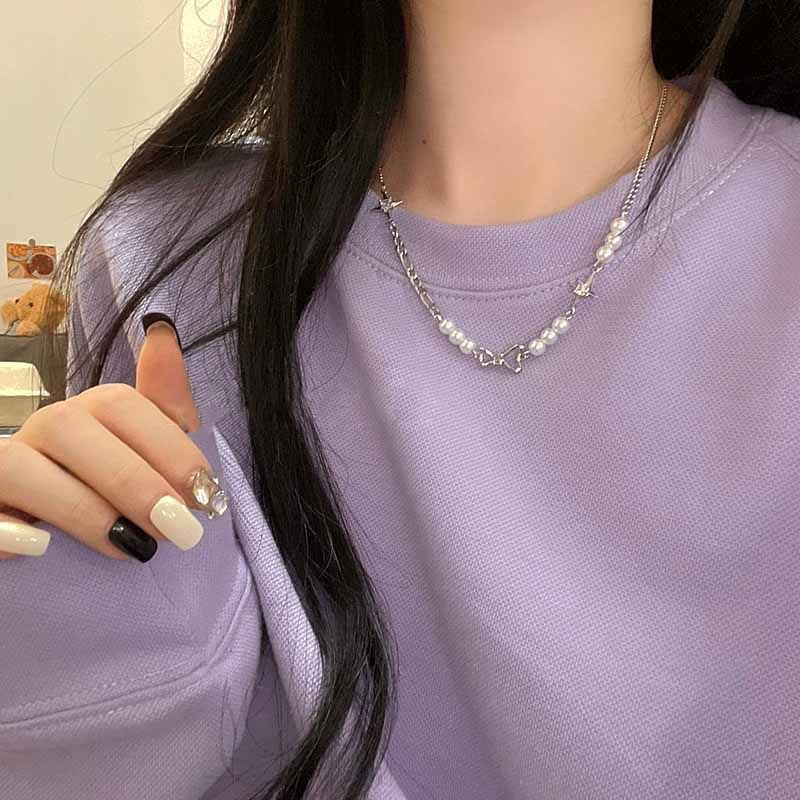 Pearl Stars Trendy Niche High-grade Irregular Sweater Necklaces