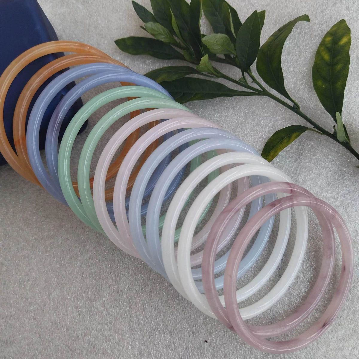 Diameter Glass Imitation Jade Antique Traditional Han Rings