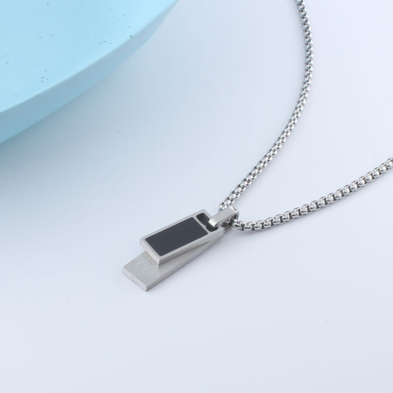 Men's & Women's Steel No Fading Double Street Stainless Simple Sweater Pendants